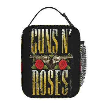 Guns N Roses Izolované Obed Taška Nepresakuje Opakovane Chladnejšie Taška Tote Lunch Box Pracovnej Cesty Dievča Chlapca