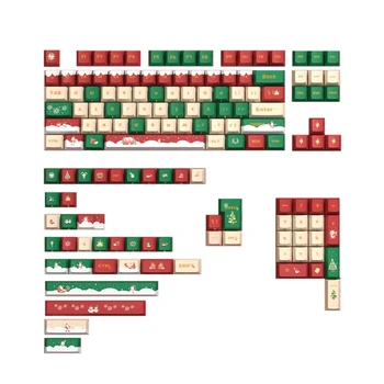 Vianočné Tému PBT Keycaps Sublimačná Slávnostné Keycap Nastaviť pre 142PCS Mechanické Klávesnice sa Prepne s 7u 2.25 u 2.75 u