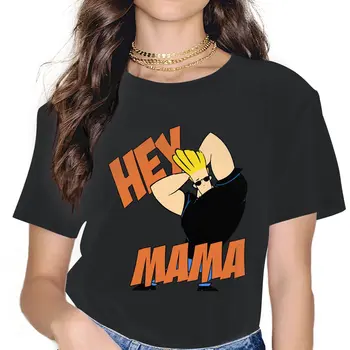 Hej Mama Kawaii Dievčatá, Ženy T-Shirt Johnny Bravo Humor Anime 5XL Blusas Harajuku Bežné Krátky Rukáv Ročníka Topy