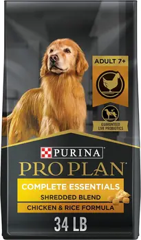 Purina Pro Plan Senior krmivo S Probiotikami pre Psov, Strúhaný Zmes Kura & Ryža Vzorec - 34 lb. Taška