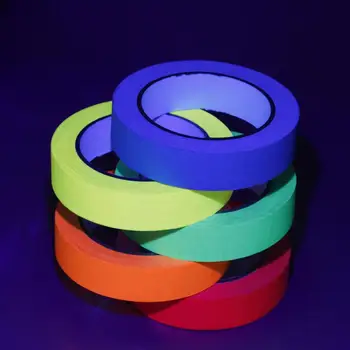 6 Rolka UV Bavlna Pásky Tvorivé Bavlna Čierne Reaktívne Domov Dodávky Neon Gaffer Páska UV Svetlo Pásky