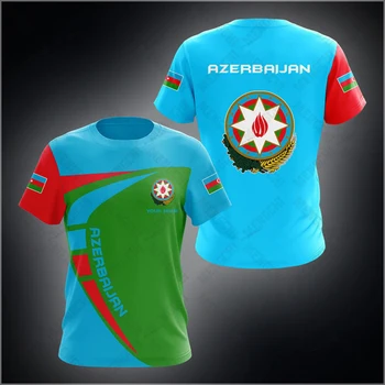 Azerbajdžan Znak Vlastné Meno Unisex tričká Príliš Krátky Rukáv Topy Letné Športové oblečenie, Bežné Tees Pre Mužov, Ženy A Deti