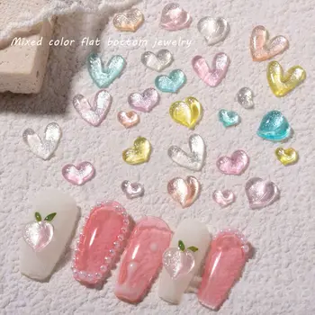 3D Tvare Srdca Šperky Nail Art Fashion Kamienkami Čaro Japonskej Crystal Nail Art Decoration Lízatko Nail Art Šperky