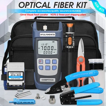 FTTH (Fiber Optic Tool Kit s Vlákniny Optica Power Meter a 10mW Vizuálne Poruchy Locator AUA-61S FTTH Nástroj