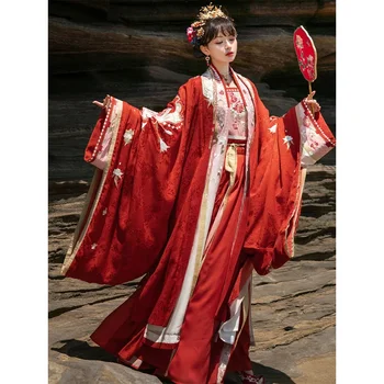 ShiSanYu Tradičnej Čínskej Pieseň Štýle Dynastie Ženy Župan Víla Šaty Vintage Hanfu Šaty Nastaviť Vyšívané Šaty Kožená Vesta Sukne