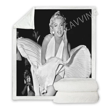 Marilyn Monroe 3D Vytlačené Sherpa Deka Obdĺžnik Deka Fleece Textílie Nositeľné Deka Hodiť Deka Domova C02