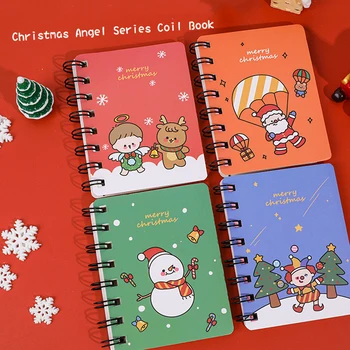 Roztomilý Kreslený Vianočné Cievka Notebook Kawaii Santa Claus Elk Snehuliak Prenosné Poznámkový Blok Kniha Školy Kancelárske Potreby, Papiernictvo Deti