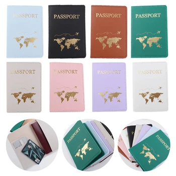 Mapa sveta Pár Pas Kryt Jednoduchý List, Ženy, Mužov, Cestovný Pas Kryt Držiaka ID Kreditnej Karty Prípade Unisex Peňaženka Darček